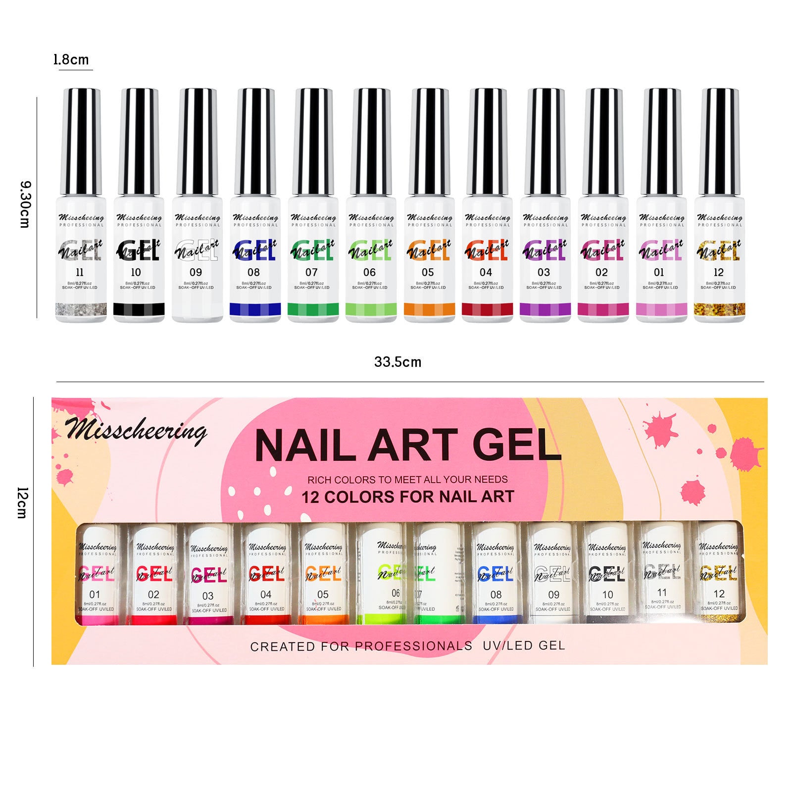 12 Colors Pull Glue 3D Painted Nail Pull Glue