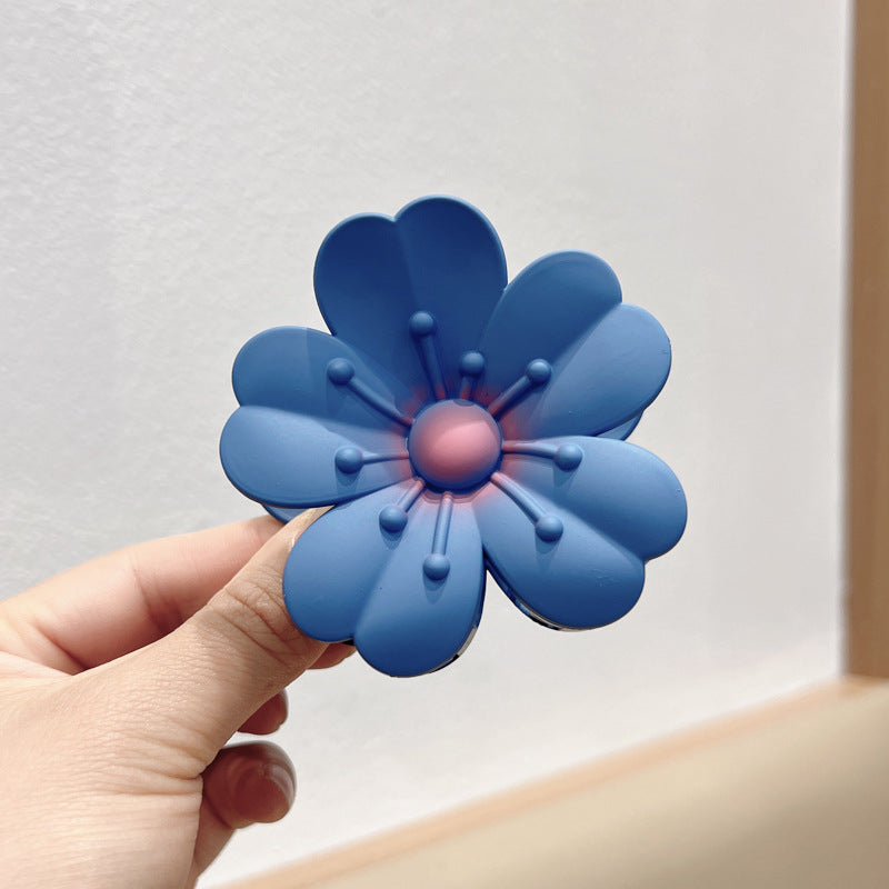 Frosted Large Egg Flower Barrettes Women