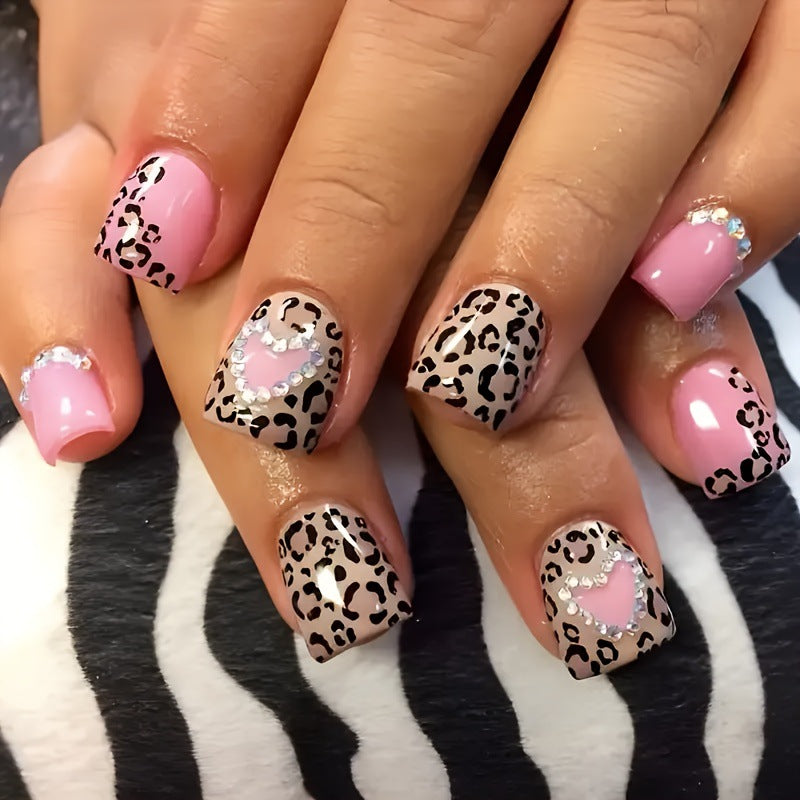 24 Pieces Nail Art High Fashion Simple Rhinestone Butterfly Flower Cow Wear Nail