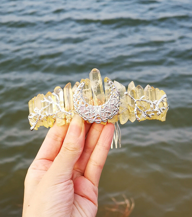 Rock Crystal Party Moon Branch Hairband