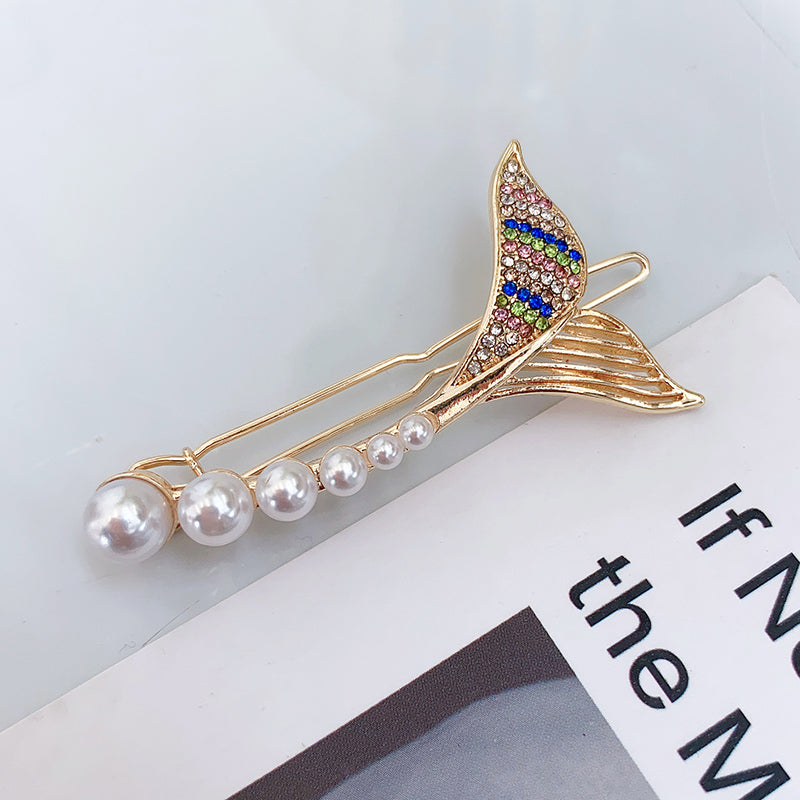 Exquisite and simple mermaid tail hairpin side clip girl