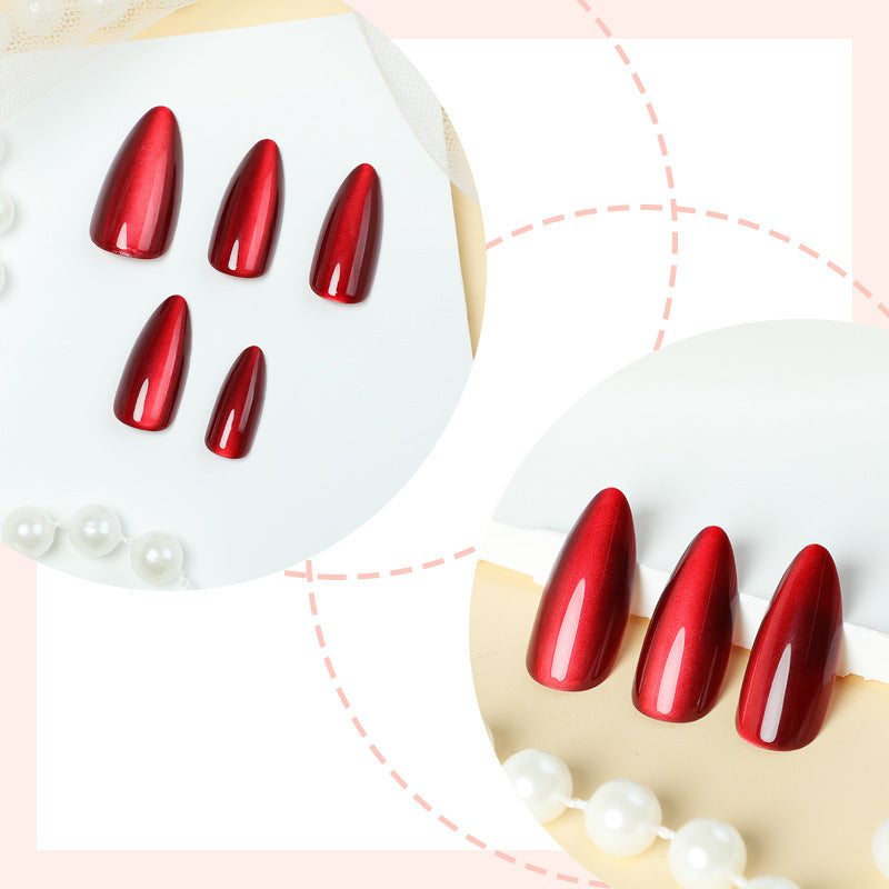 Red Cat Eye Nail Sticker Wear Nail Finished Product Removable