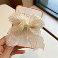 Lace Bow Press Clip Children's Pearl Embroidery Flower Barrettes Baby