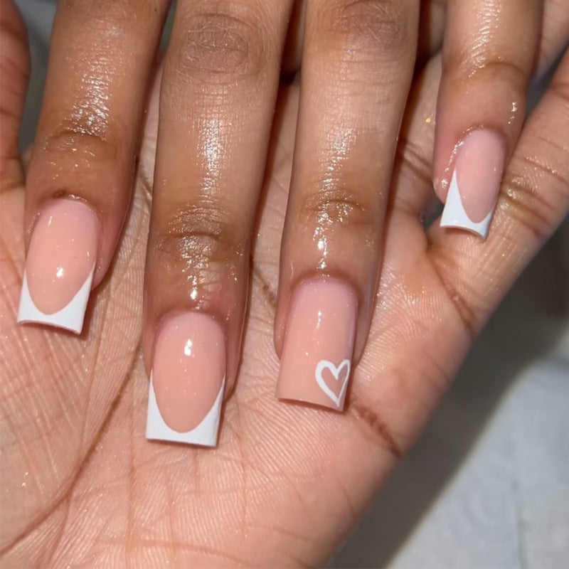 Women's White Edge Love Sweet Nail Patch