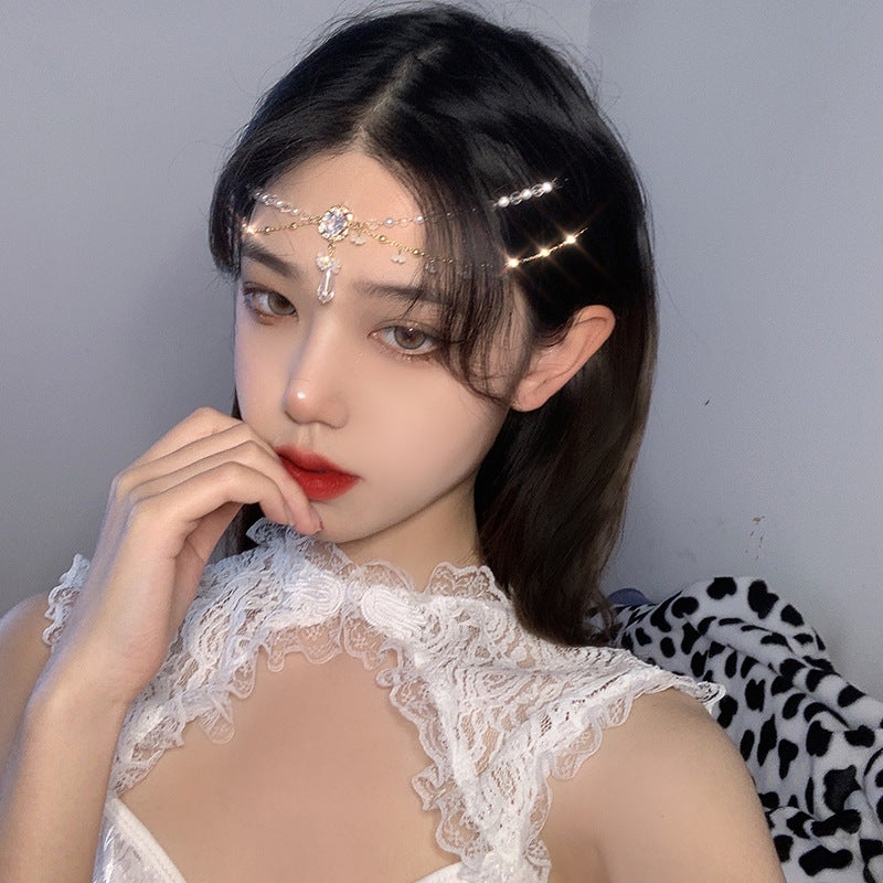 Simple Alloy Chain Gold Forehead Pendant