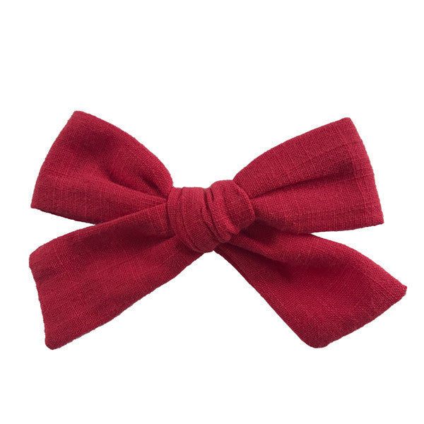 Cotton and linen bow hairpin