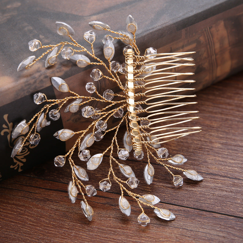 Handmade Glass Crystal Hair Comb For Bride