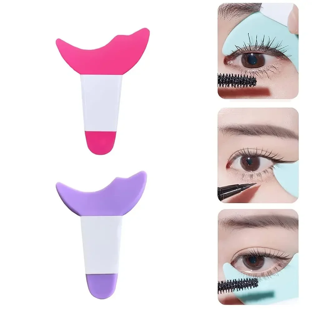 Silicone Mascara Eyelash Shield Applicator Guard Tool Multifunction Eyelash Eyeshadow Pads Reusable Eyelashes Guide Tool Makeup Stencil Aid Makeup Template Tool Outline Eyes Eyeliner Eyelash Guide Too