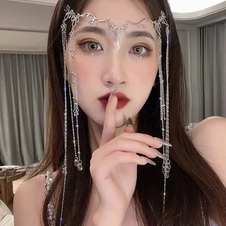 Water Drop Fringe Hairpin Eyebrow Pendant Antique Hair Ornament