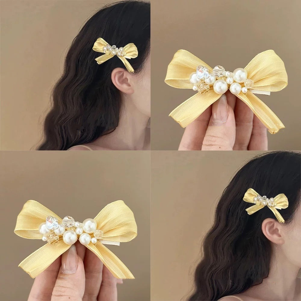 Sweet Cute Yellow Bow Barrettes