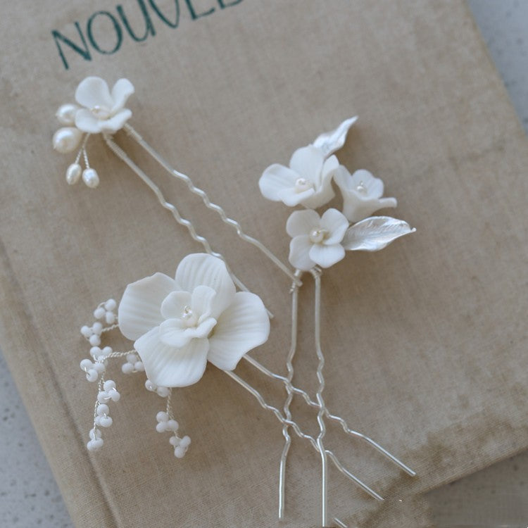 Cold Wind Hard Porcelain Flower Hair Fork