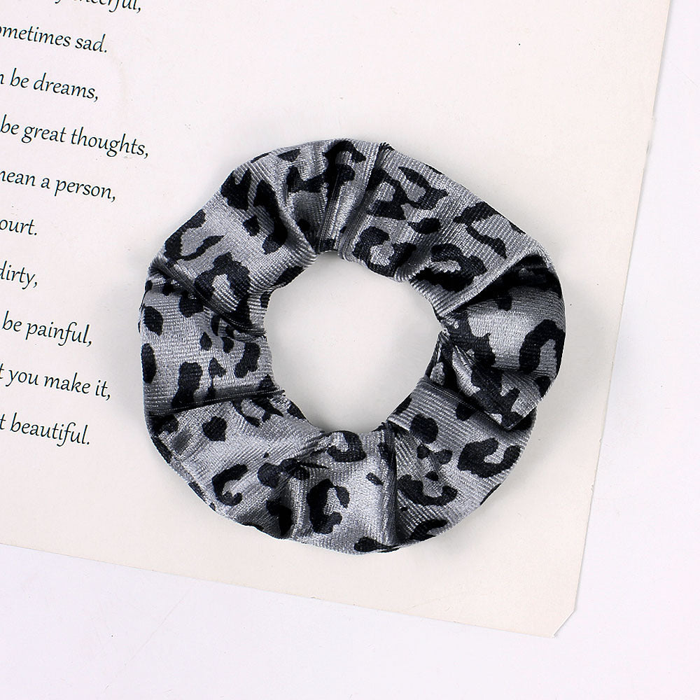 Leopard Flannel Large Intestine Hair Tie