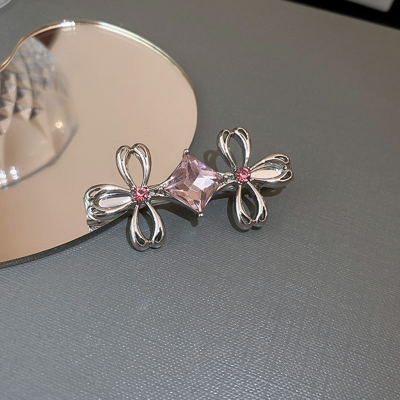 New Liquid Metal Pleated Butterfly Hairpin