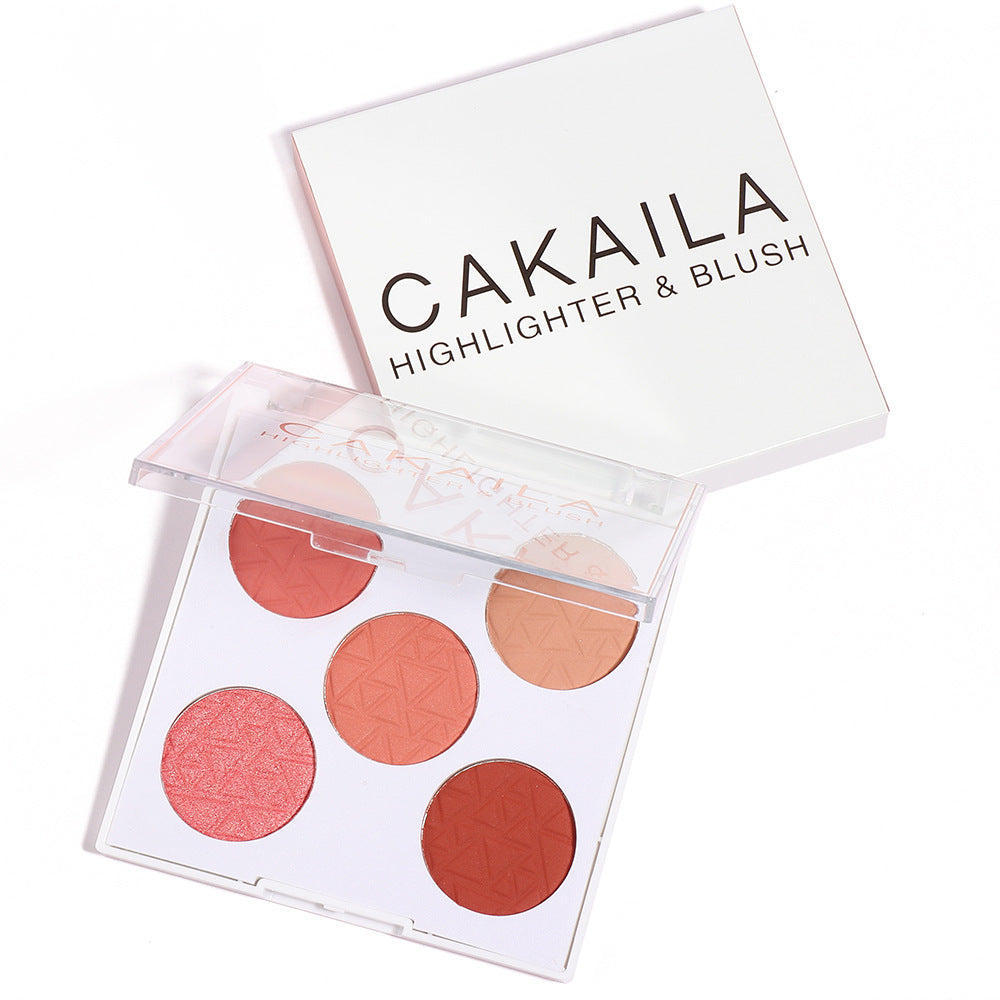 Cakaila Five-color Matte Pearl Rouge Blush Palette