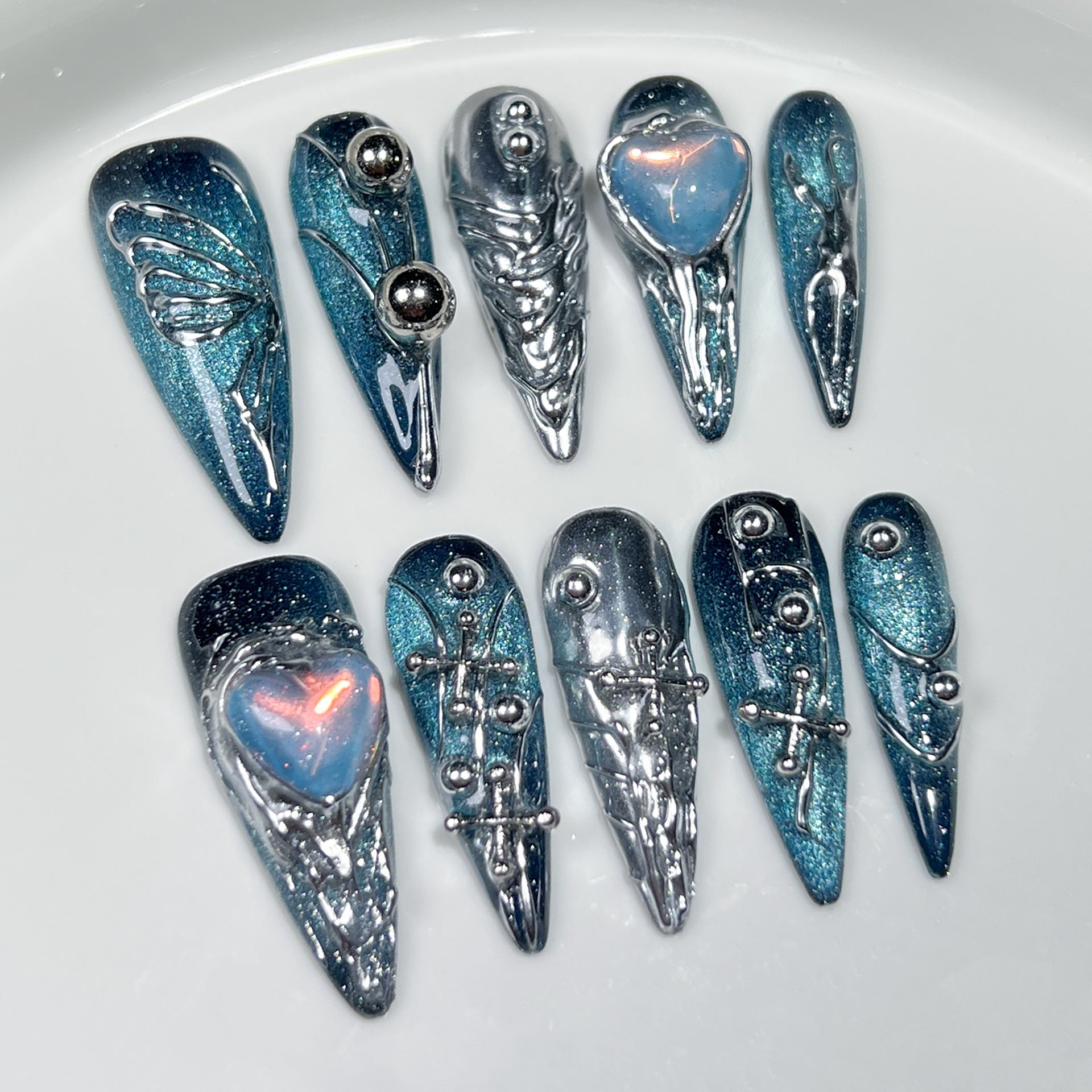 Handmade Nail Art Galaxy Creative Hand-painted Butterfly