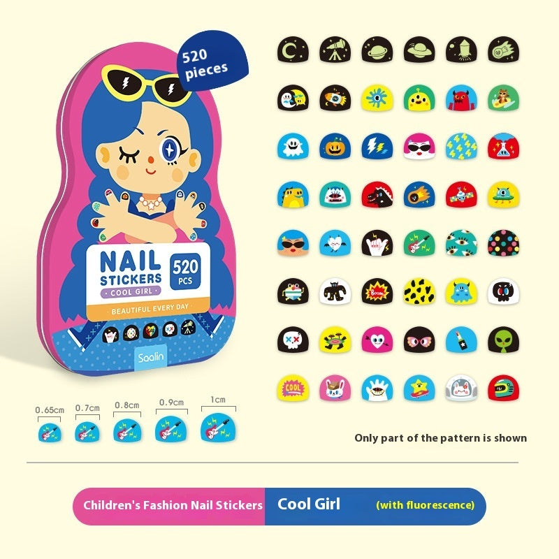 Children's Fashion Nail Stickers Iron Boxed