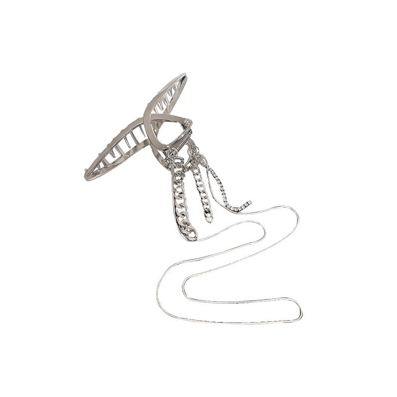 Frosty Design Geometric Chain Long Fringe Hair Clip