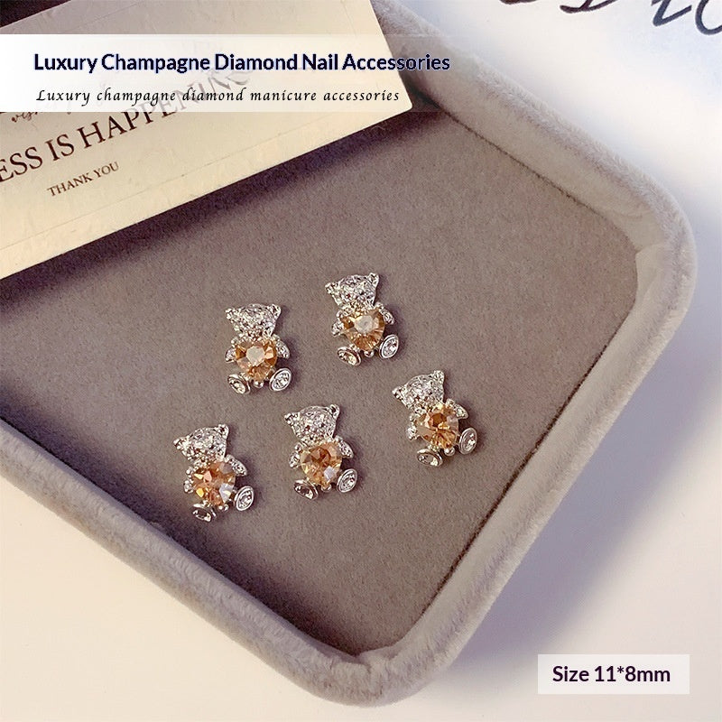 High-end, Luxe Champagne Nail Jewelry