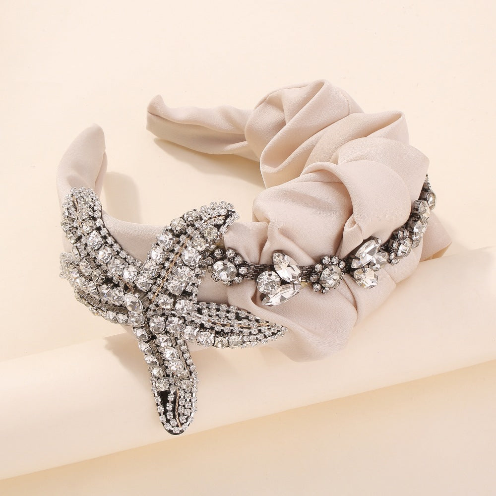 Exaggerated Personality Starfish Headband Fabric Retro Light Luxury Hair Accessories