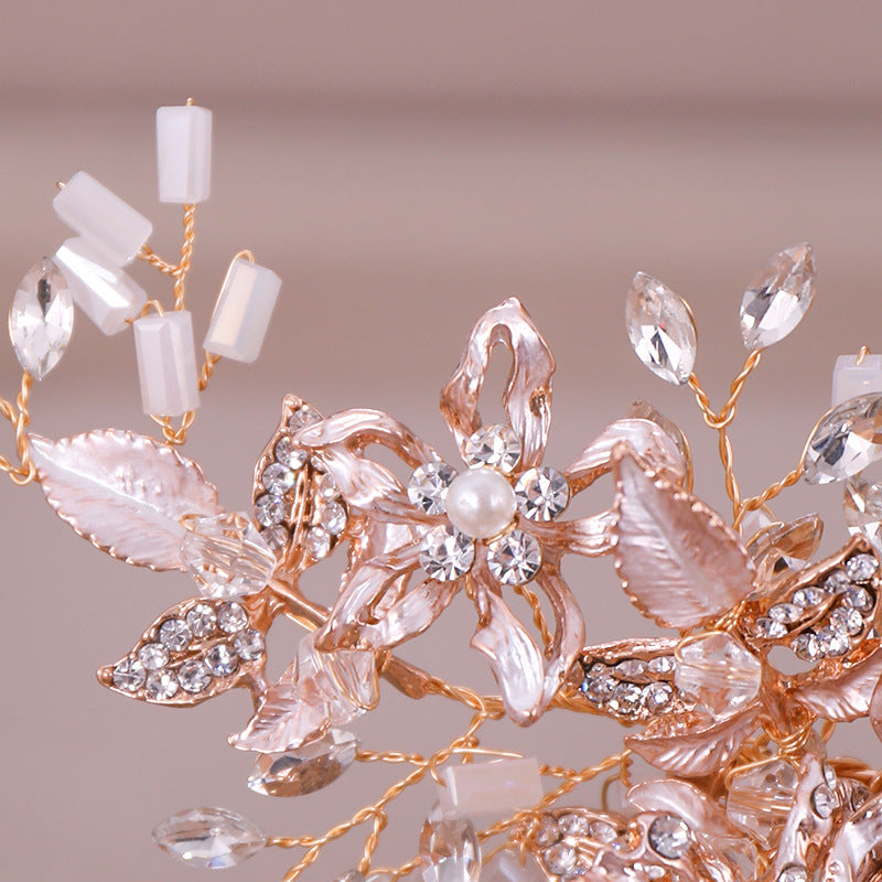 Women's Fashion Simple Handmade Rhinestone Hair Comb
