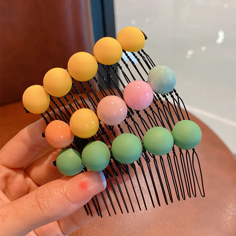 Summer Women's Candy Color Round Bean Hair Comb Organizer