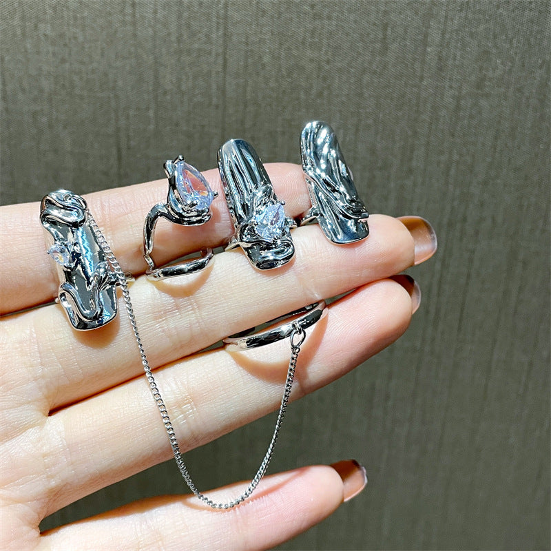 Creative Fashion Four-piece Combination Nail Ring