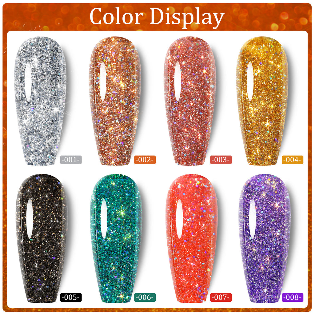 Misscheering Popular Diamond In The Debris Glue Sequins Laser UV Polish Nail Art