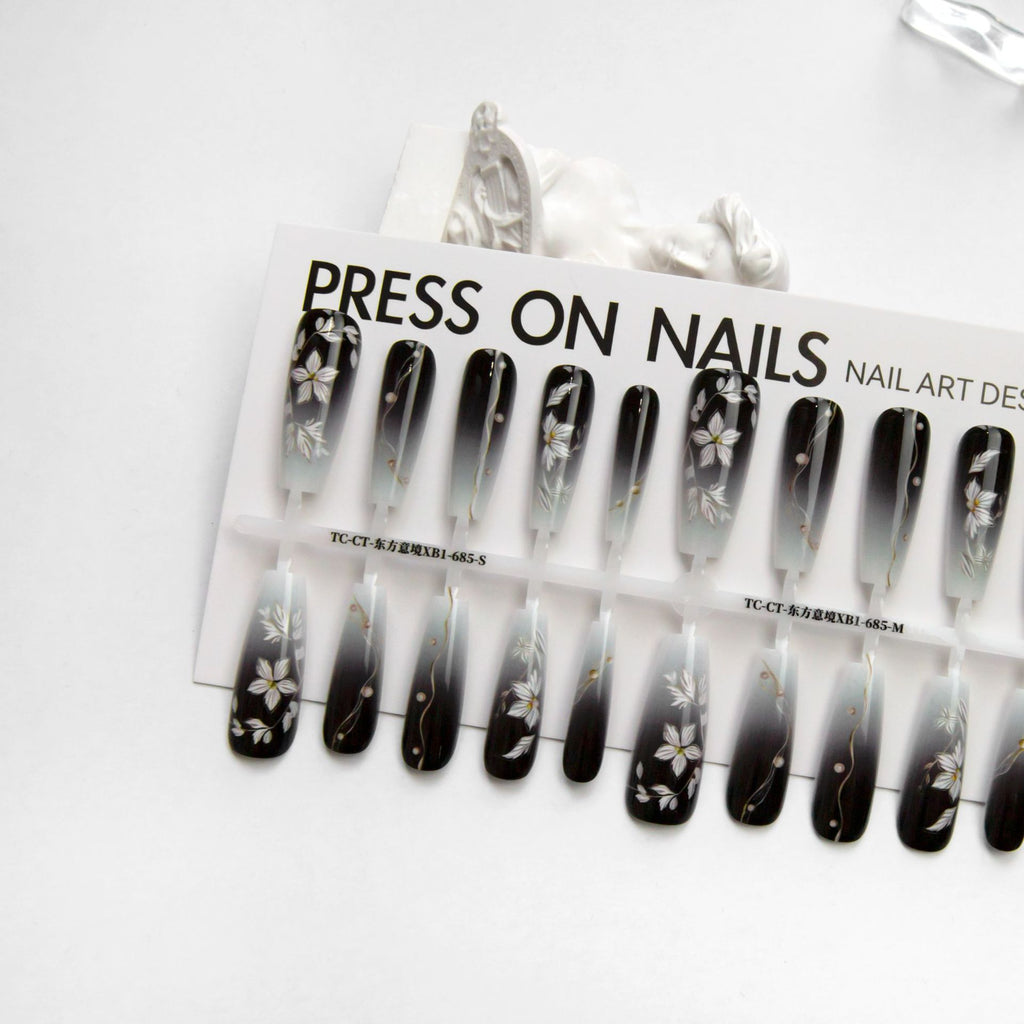New Chinese Ancient Style Flower New Year Dark Prefabricated Nail Tip Wear Armor
