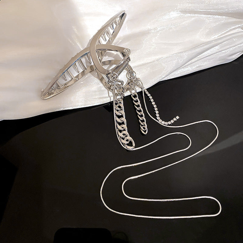Frosty Design Geometric Chain Long Fringe Hair Clip