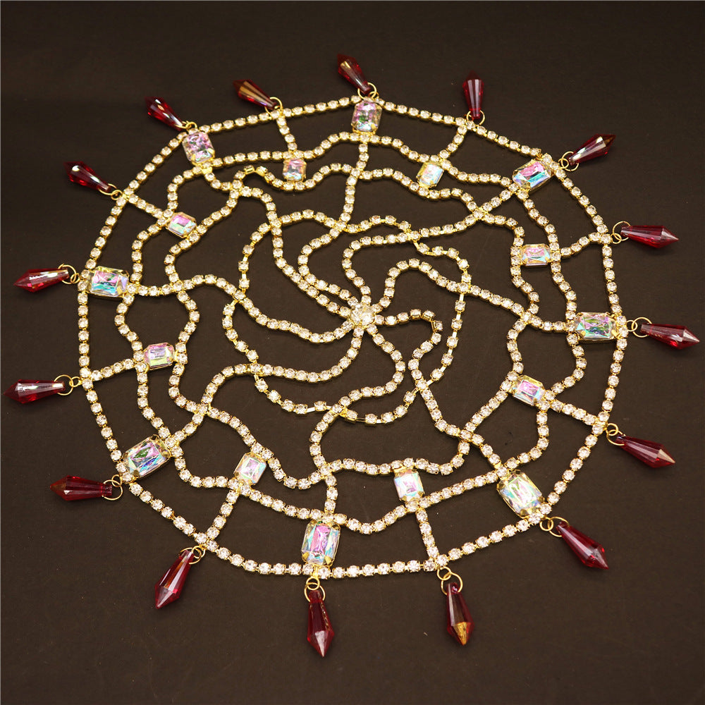 Luxury Rhinestone Fashion Vintage Square Rhinestone Hat Chain Headdress