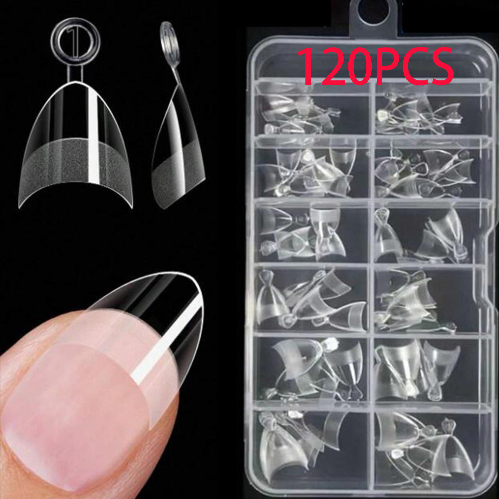 120 PCs Boxed Ultra-thin Semi-nail Sticky Full Cover Nail Tip Seamless Semi-frosted