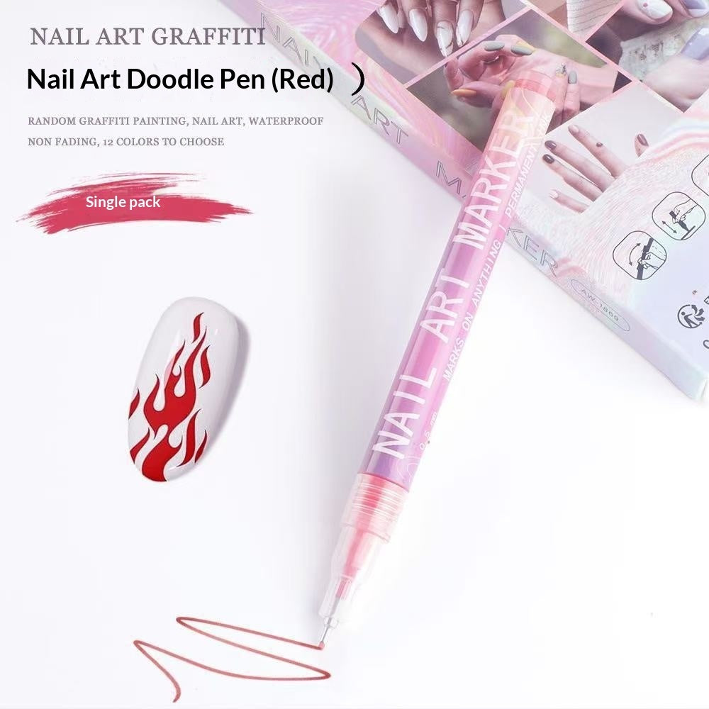 Doodle Nail Art Pen 12-color Liner Paint Brush Nail