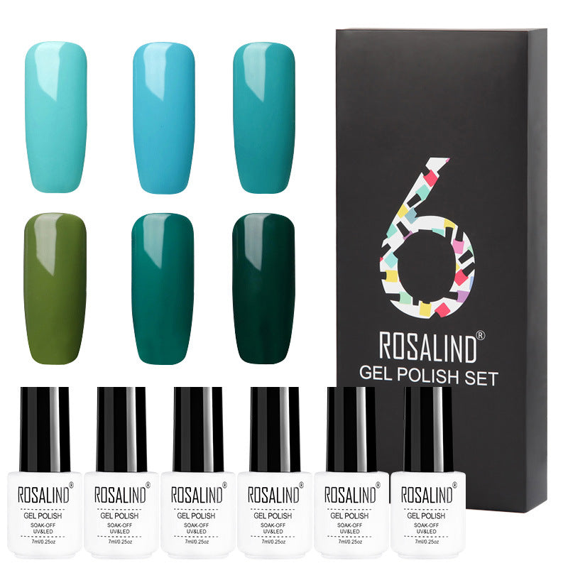 Rosalind 6 Colors Set Solid Color Gel Polish Set Nail Polish Gift Box Manicure