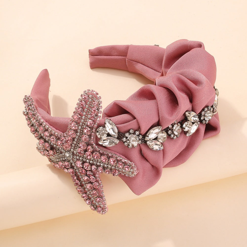 Exaggerated Personality Starfish Headband Fabric Retro Light Luxury Hair Accessories