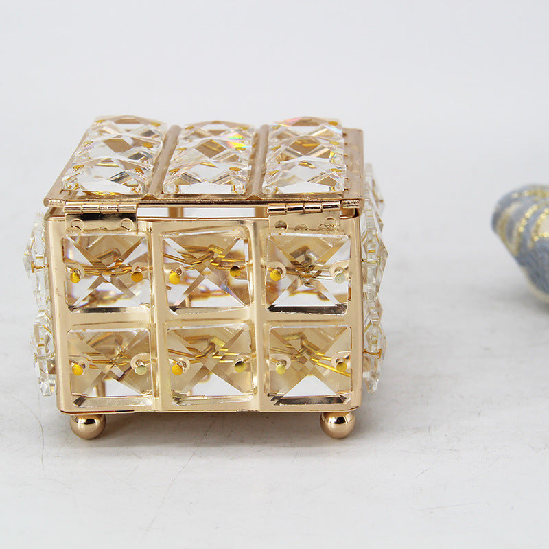 Crystal Storage Box Cotton Foundation Jewelry Stud Earrings