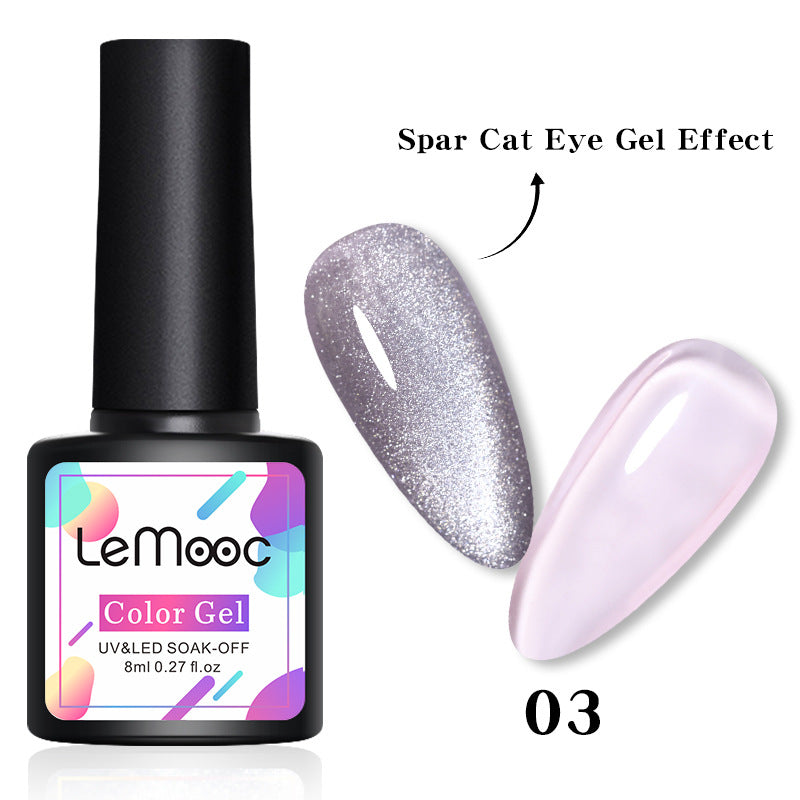 Lemooc Smoothie Light Moonstone Nail Polish Glue Snow Light Wide Cat Eye Glue