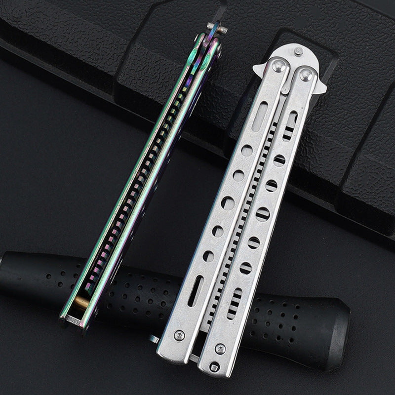 Uncut Butterfly Training Comb Stainless Steel Shake Hand Comb