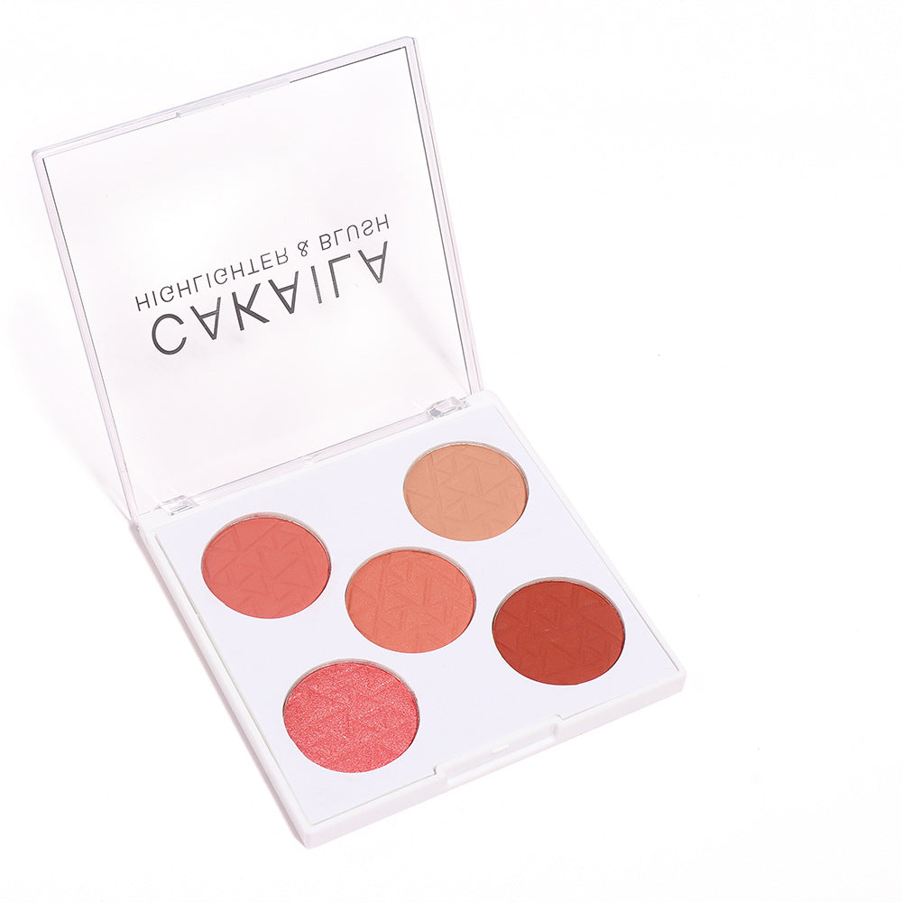 Cakaila Five-color Matte Pearl Rouge Blush Palette