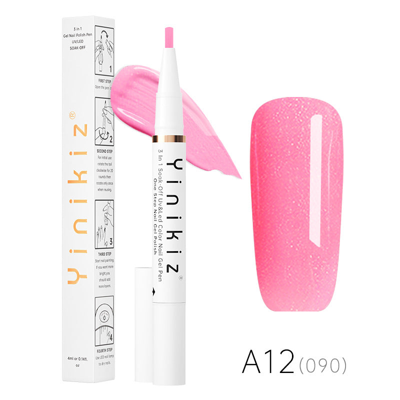 Yinikiz One-Step Glue Lazy Pen White Three-in-one UV Polish Convenient And Fast Beginner Manicure