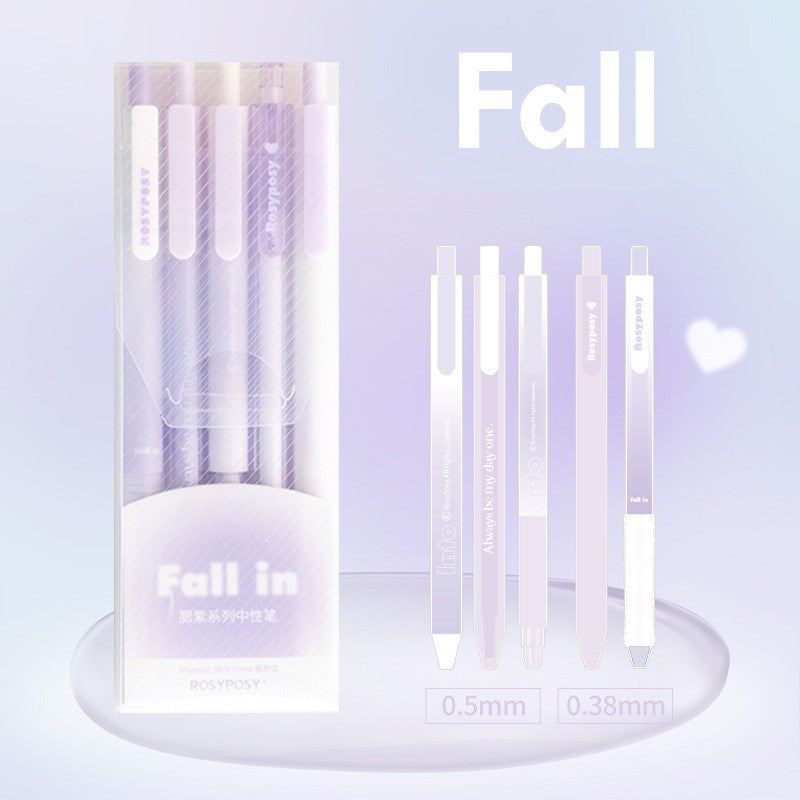 Rosyposy Gel Pen Set Blush Gradient Writing Signature