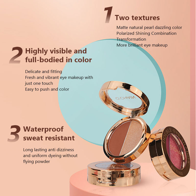 Pearlescent Double-color Eye Shadow Matte Lipstick Does Not Fade Nonstick Cup