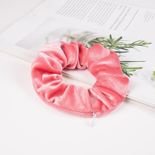 Invisible Zipper Suede Large Intestine Hair Ring