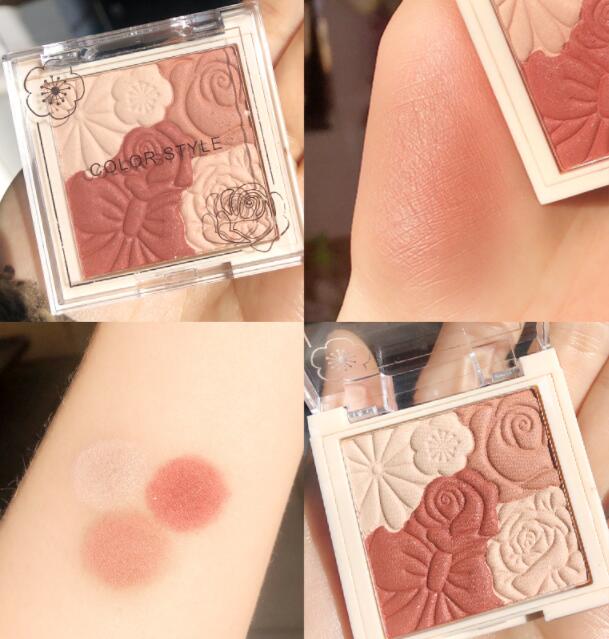 COLOR STYLE Embossed Petal Natural Contouring Highlight Blush Palette
