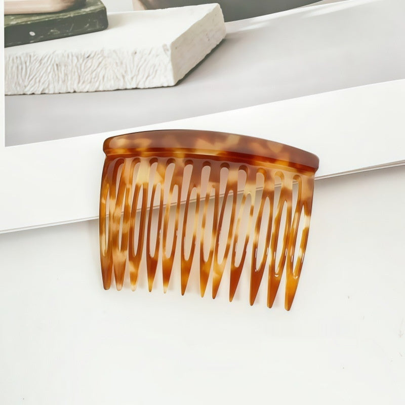Pixie-cut Bangs Leopard-print Non-slip Hair Bun Comb