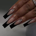 Black Edge French Long Ballet Finished Wear Manicure