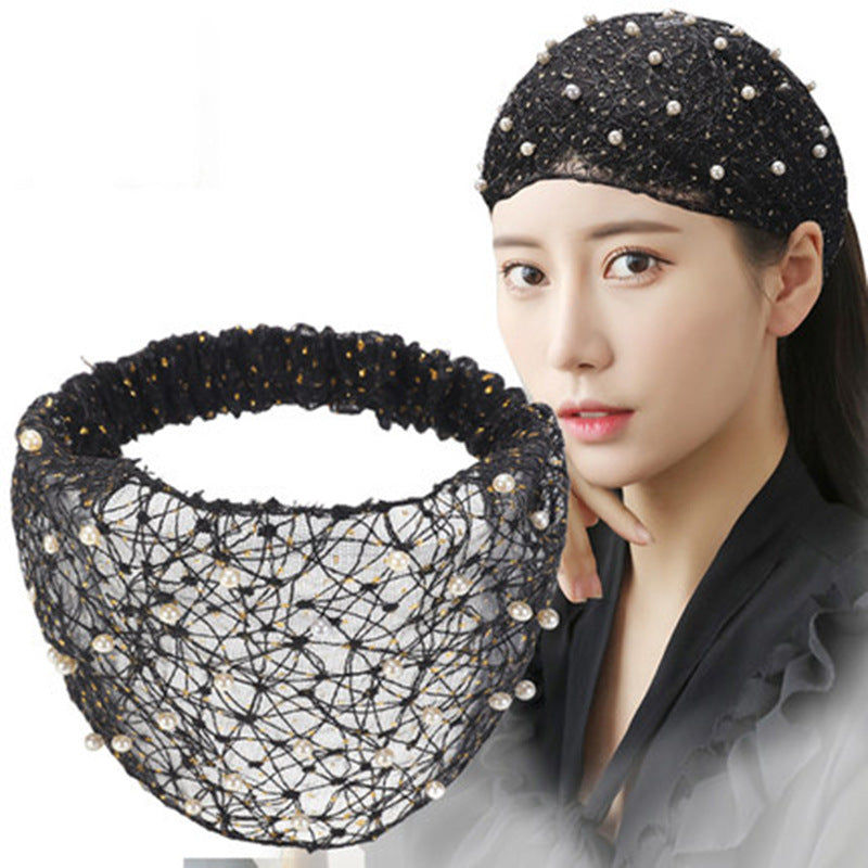 Breathable Women's Pearl Wide-brimmed Headband