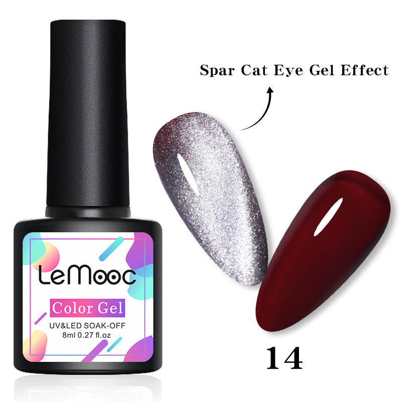 Lemooc Smoothie Light Moonstone Nail Polish Glue Snow Light Wide Cat Eye Glue