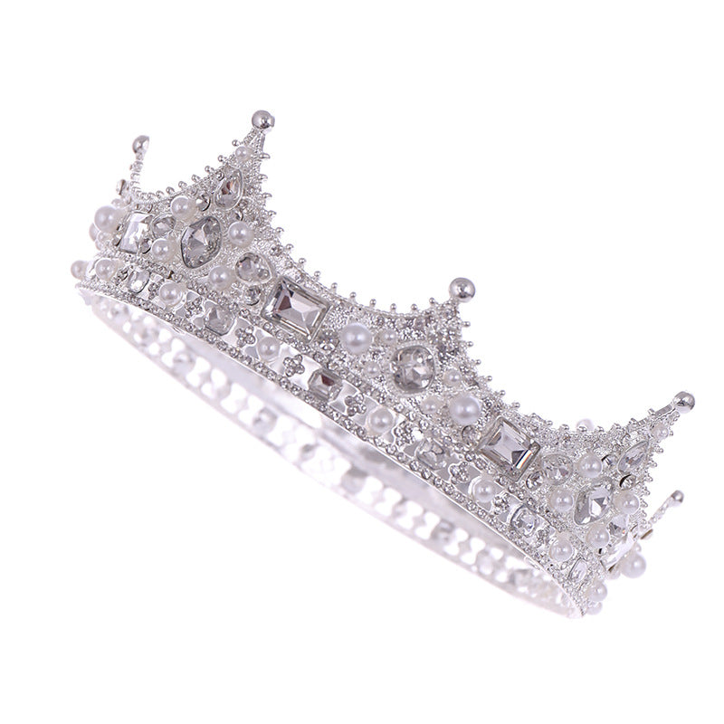Crown headdress full circle diamond pearl New Retro