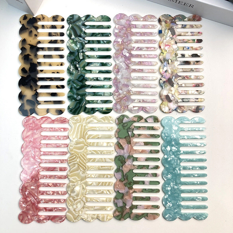 Acetate Board Geometric Simple Retro Cute And Graceful Wave Hairdressing Comb