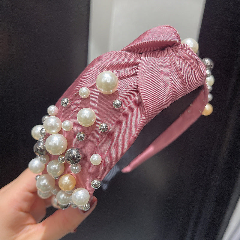 Ladies Fashion Personality Pearl Headband Multicolor